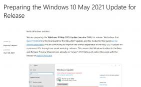 微软正式确定Win10 21H1版本命名 将在5月开始向全球用户推出