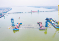 襄阳市东西轴线项目沉管隧道沉管安放过半