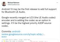 Android 13曝光 第一个完全支持LE Audio的版本